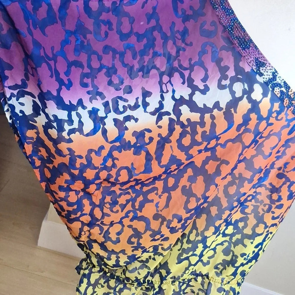 Lane Bryant ombre multi  colored beaded vee neck batwing sheer top SZ 22/24 - Picture 12 of 12